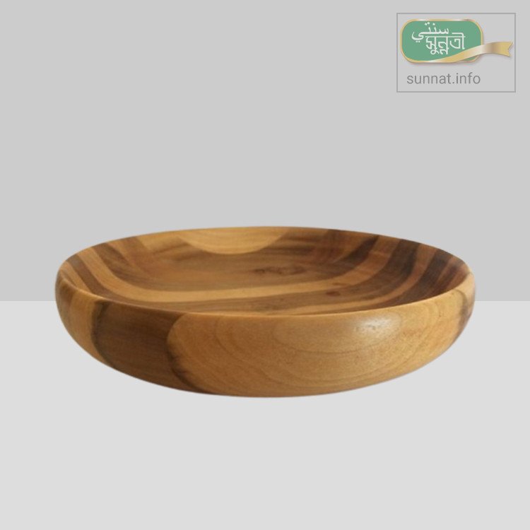 সুন্নতী বাবলা কাঠের প্লেট (১০ ইঞ্চি) পাতযুক্ত